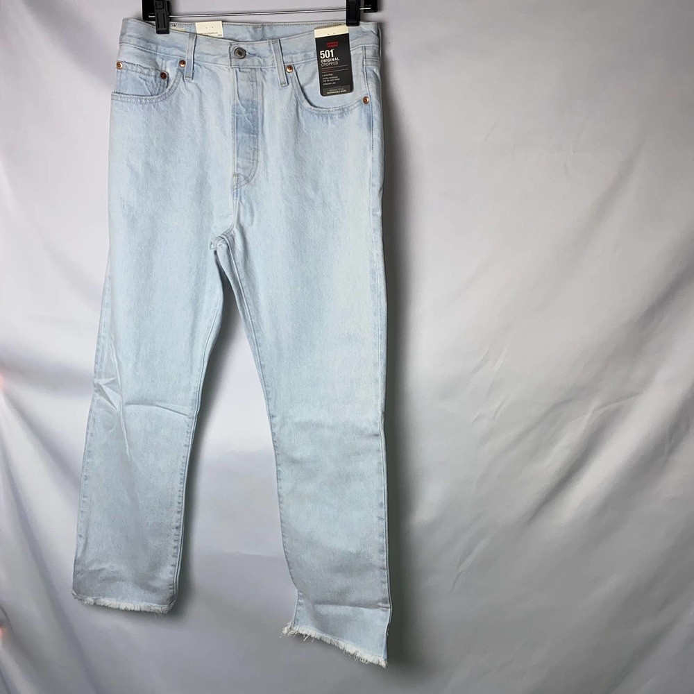 Levi’s 501 High Rise Raw Crop Straight Leg Jeans, 29x26